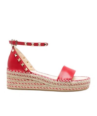 Valentino Garavani Open-toe Wedge Sandals In Red