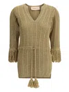 Valentino Lurex Knit Short Dress In Gold