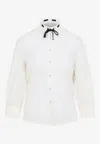 Valentino Daisy Polka-dot Sangallo Button-down Shirt In Neutral
