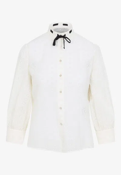 VALENTINO OPENWORK LONG-SLEEVED SHIRT