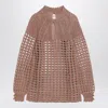 Valentino Garavani Multicolor Crochet Sweater In Brown