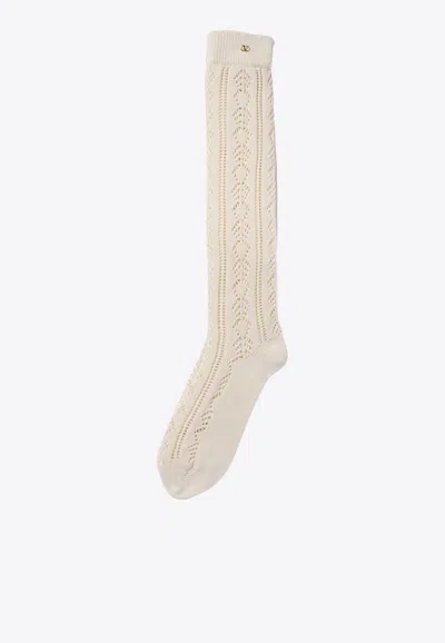 Valentino Openwork Vlogo Socks