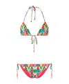 Valentino Archive Logo Print Bikini Set In Red