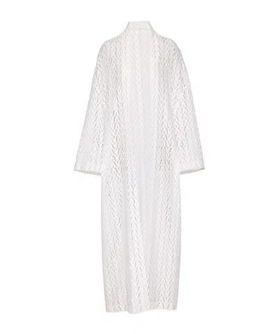 Valentino Long-sleeve Lace Kimono In White
