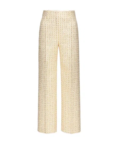 Valentino Optical  Bouclé Trousers In Multi