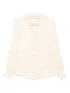 Valentino Shirt Frilled Collar Bow Detailing In Neutrals