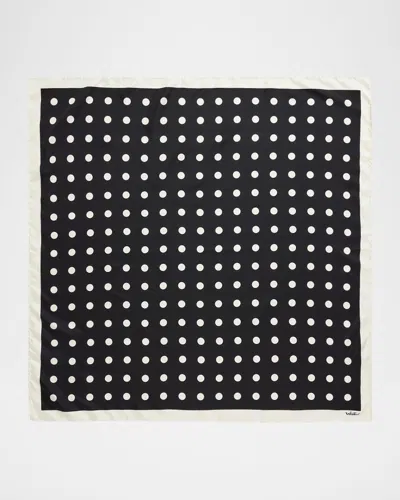 Valentino Opticool Print Silk Scarf In Black