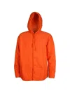 Valentino 후드 퀼팅 버튼다운 재킷 In Orange