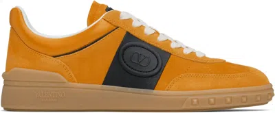 VALENTINO GARAVANI ORANGE & BLACK UPVILLAGE LOW TOP SNEAKERS