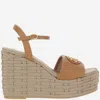 Valentino 120mm Garnet Calfskin Signature Vlogo Wedge Sandal In Orange
