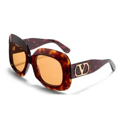 VALENTINO VALENTINO ORANGE SQUARE LADIES SUNGLASSES VLS-180 C 59