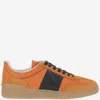Valentino Upvillage Leather And Nylon Low Top Sneaker In Orange
