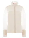 Valentino Silk Blouse With Ruffles In Cream