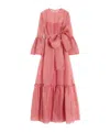 Valentino Houndstooth-pattern Maxi Dress In Pink