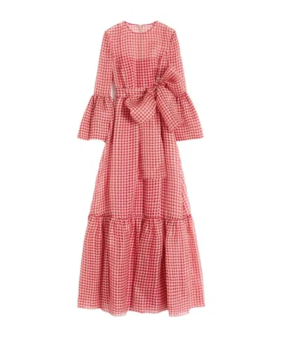 VALENTINO VICHY OPTICOOL ORGANZA EVENING DRESS