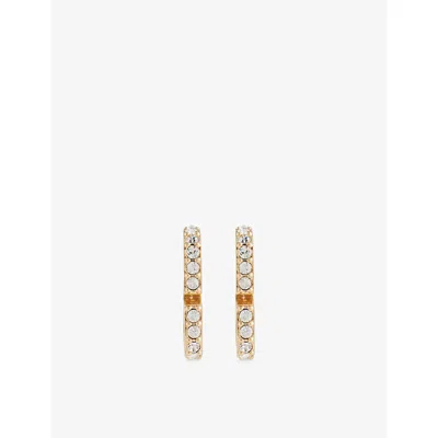 Valentino Garavani Oro/crystal Vlogo Signature Mini Oval Strass Earrings In Gold