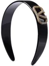 Valentino Vlogo Signature Swarovski Headband In Brown