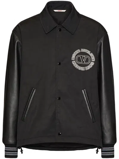 Valentino Men's Nylon Track Jacket In Black