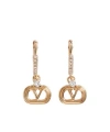 Valentino Embellished Ovalette Earrings In Gold