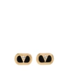 Valentino Ovalette Vlogo Enamelled Stud Earrings In Yellow