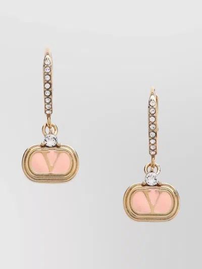 Valentino Garavani Oval Metal And Swarovski Crystal Earrings