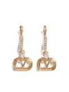 Valentino Embellished Ovalette Earrings In Gold
