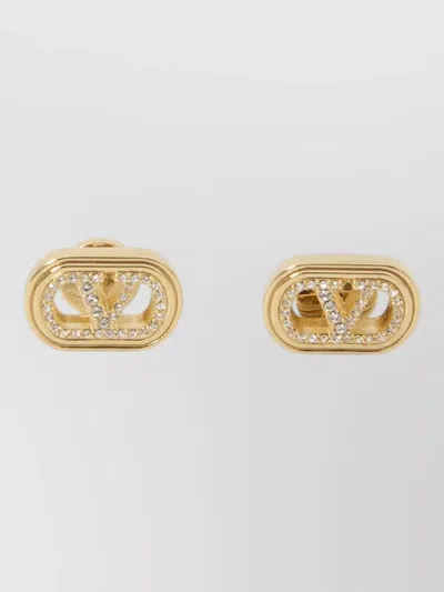 Valentino Garavani Vlogo Ovalette Stud Earrings In Gold