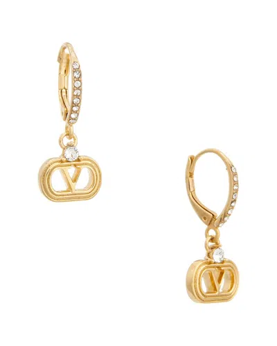 Valentino Garavani Valentino Oval Swarovski Earrings In Gold