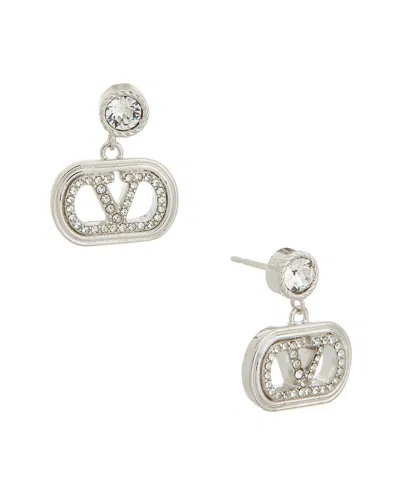 Valentino Garavani Valentino Oval Swarovski Earrings In Metallic