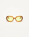 Valentino Oval Wrap-around Acetate Frames Unisex Medium Havana/acid Green 62 In Brown