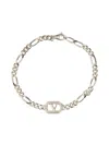 Valentino Oval Metal Chain Link Bracelet In Metallic