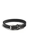 Valentino Ovalette Leather Bracelet In Black