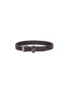 Valentino Ovalette Leather Bracelet In Brown