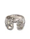 Valentino Ovalette Crystal-embellished Metal Ring In Neutral