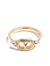 Valentino Swarovski Crystal-embellished Ovalette Logo Ring In Gold