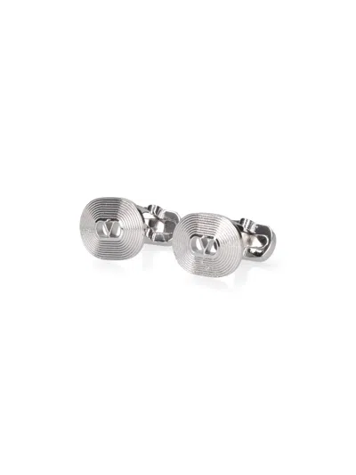 Valentino Garavani Ovalette Cufflinks In Silver