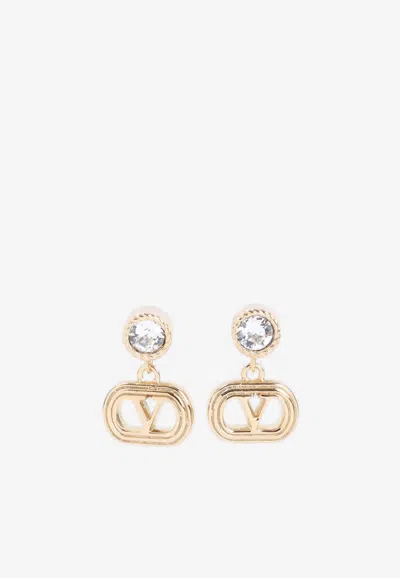 Valentino Garavani Ovalette Drop Earrings In Metallic