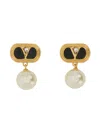 Valentino Garavani Oval Earrings With Swarovski Pearl Women In Gold