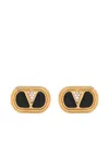 Valentino Ovalette Vlogo Enamelled Stud Earrings In Gold