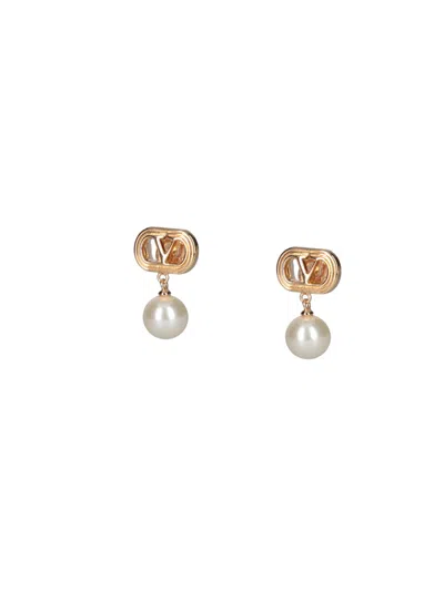 Valentino Garavani Ovalette Earrings In Gold