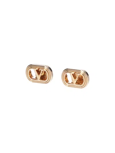 Valentino Garavani Ovalette Earrings In Gold