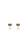 Valentino Garavani Oval Earrings With Swarovski Pearl In Gold
