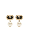 Valentino Garavani Oval Earrings With Swarovski Pearl Women In Yellow