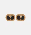 Valentino Ovalette Vlogo Enamelled Stud Earrings In Gold