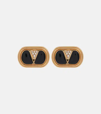 VALENTINO GARAVANI OVALETTE EMBELLISHED EARRINGS