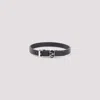 Valentino Ovalette Leather Bracelet In Black