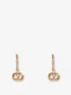 Valentino Ovalette Metal And Swarovski® Crystals Earrings In Gold