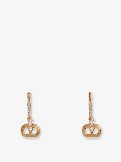 Valentino Garavani Ovalette Metal And Swarovski® Crystals Earrings In Gold