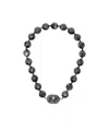 Valentino Ovalette Necklace In Resin, Enamel, Metal And Swarovski Crystals In Black