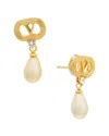 Valentino Swarovski Crystal-embellished Ovalette Logo Earrings In Gold